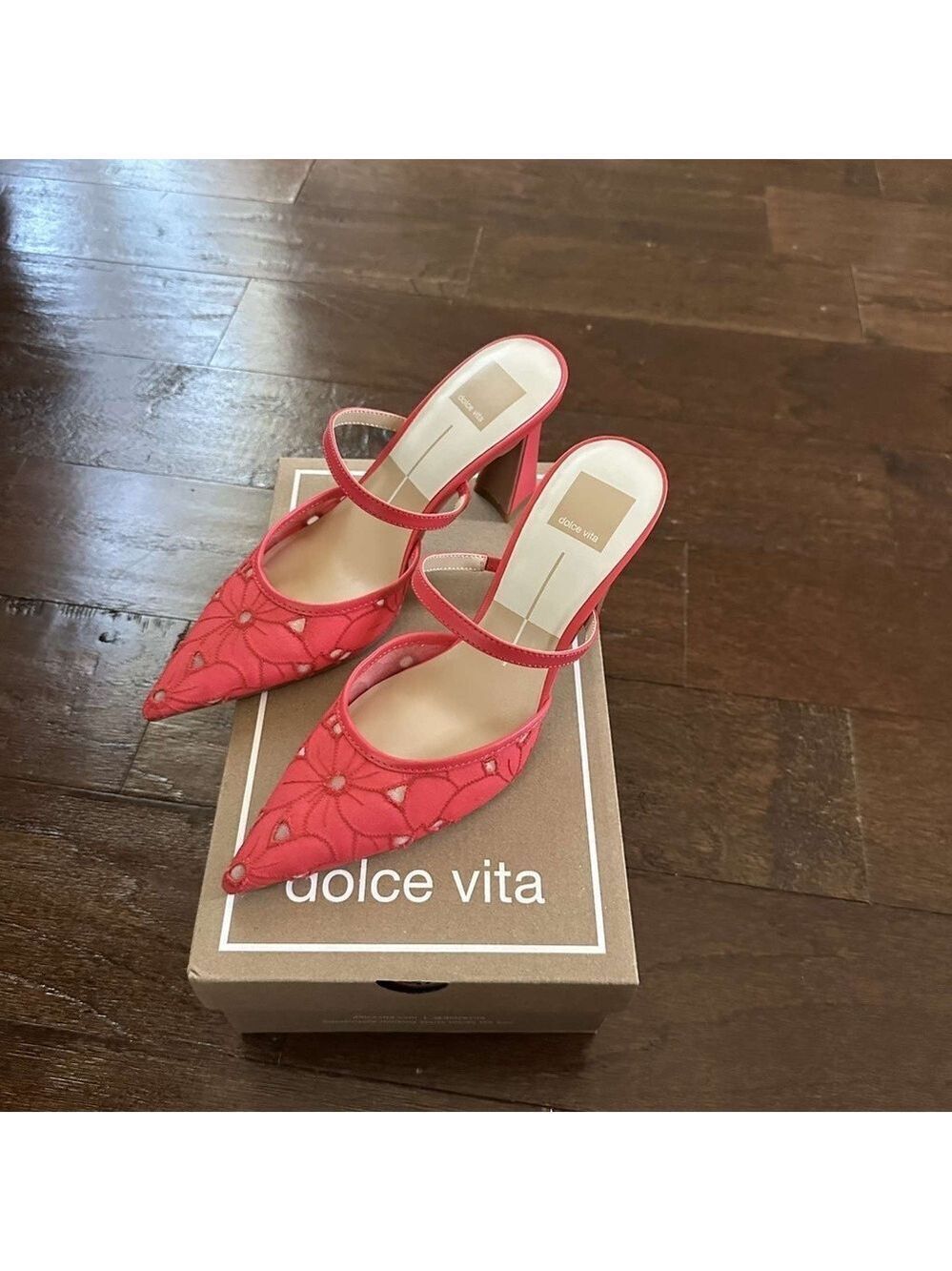 DOLCE VITA-Nalini Floral heels. 7.5- Coral Brand New - Picture 8 of 15